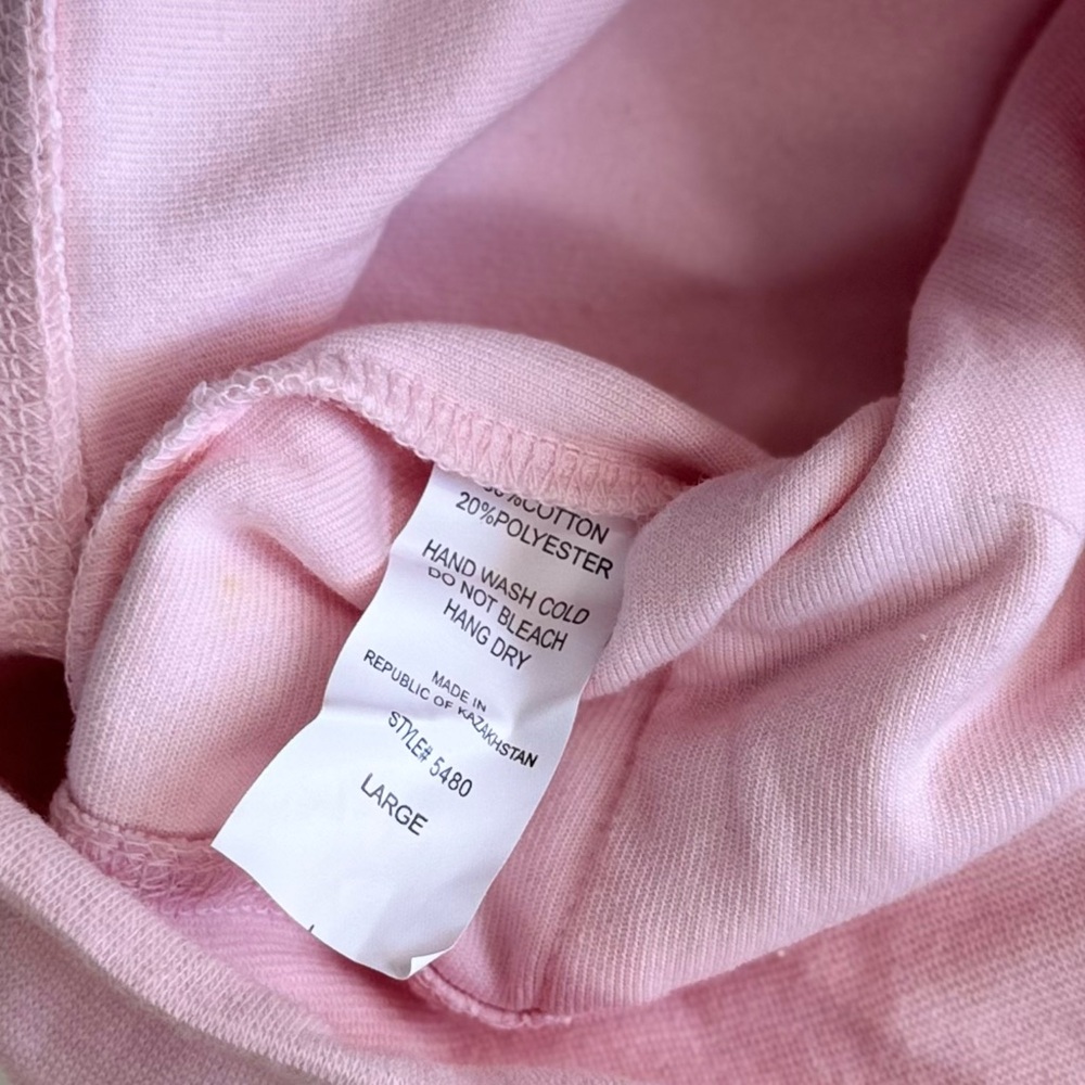 VTG F21 Light Baby Pink Velour Zip up Track Jacket Hoodie L - Picture 3 of 9